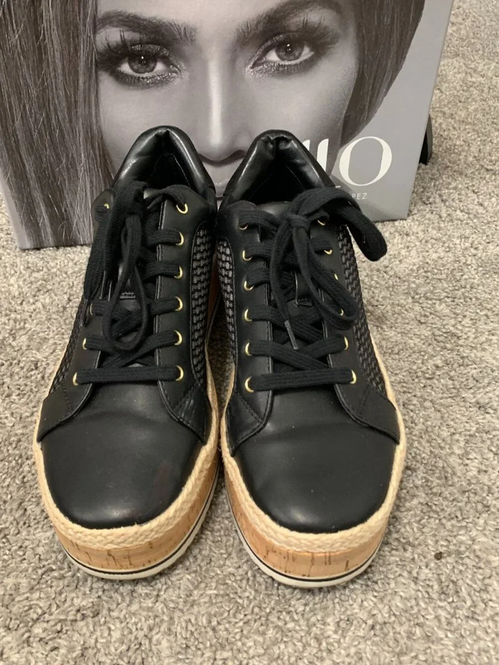 JLo Black Mesh Sneakers size 9